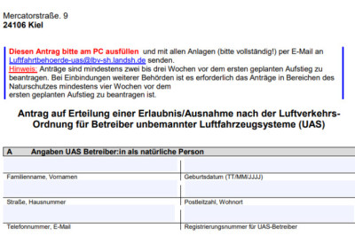 Antrag Aufstiegsgenehmigung